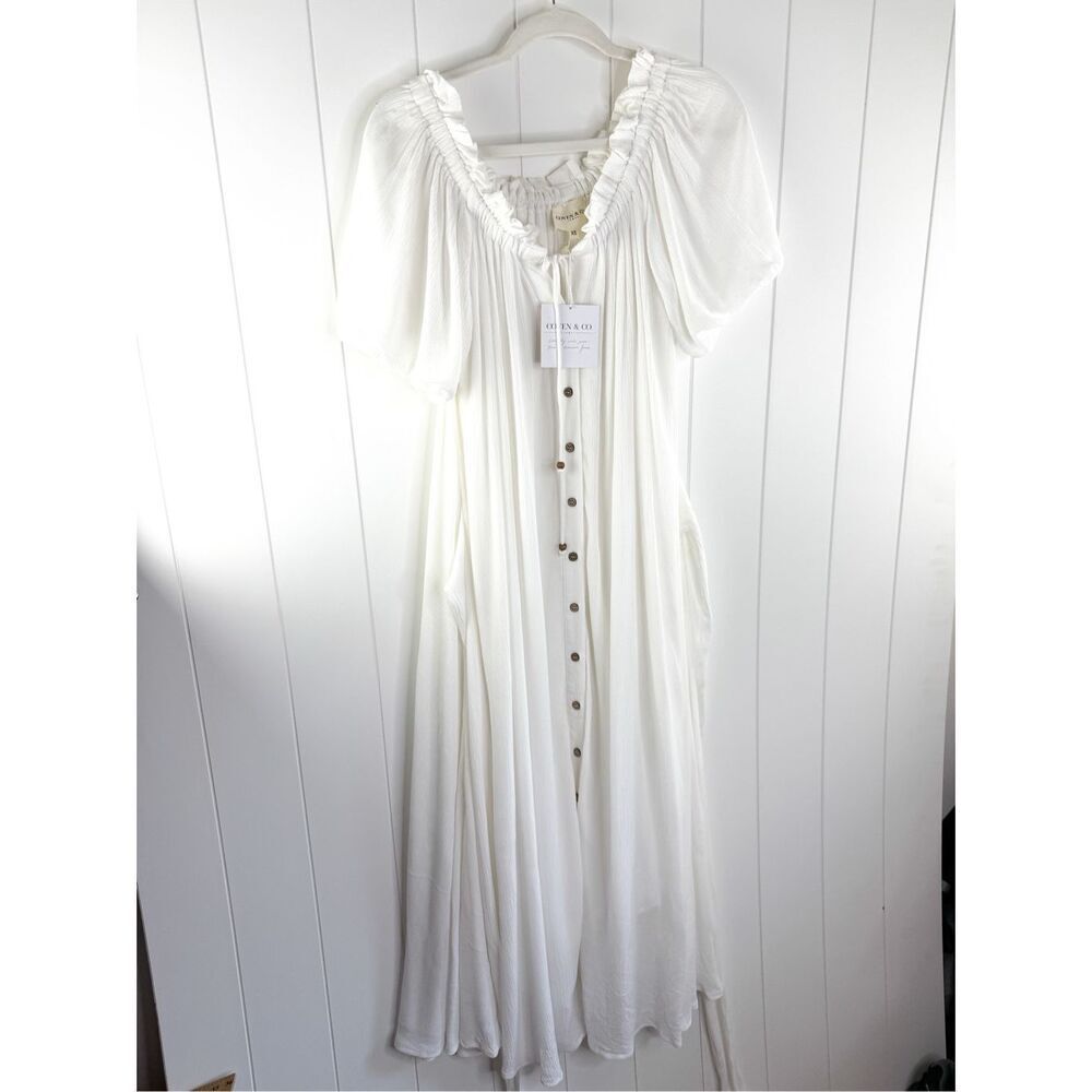 NWT Coven & Co White Milkmaid Dress Size XS Lagenlook Maternity - Picture 4 of 13
